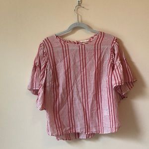 summer red&white blouse